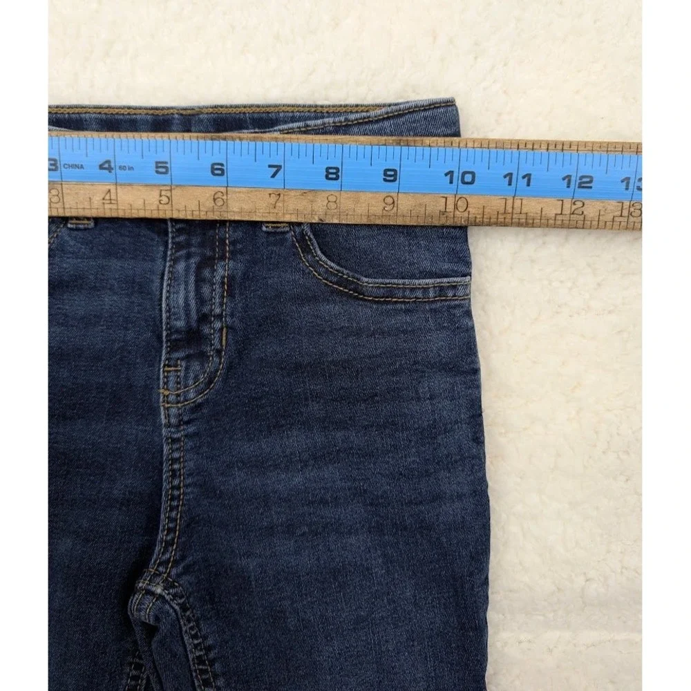 Okie Dokie 2 Piece Shirt And adjustable Jeans Outfit Set 5T Gray Blue Pocket Tee